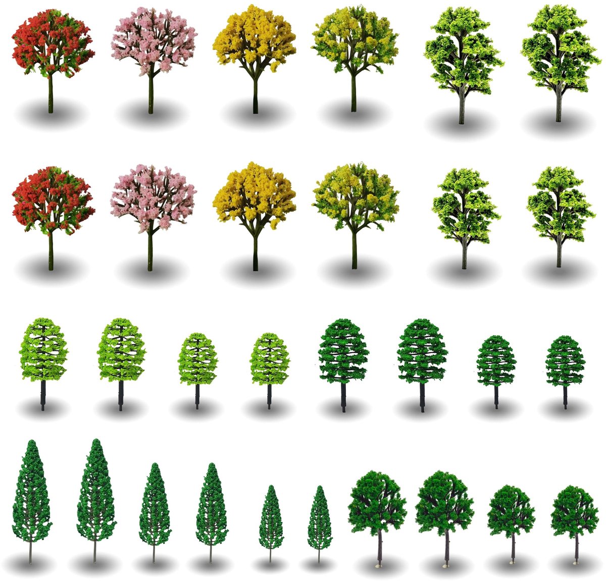 Solidchoice - 30 Miniatuur Bomen voor Modelbouw en Diorama's