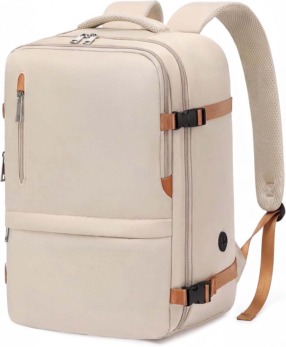 Reisrugzak 40x30x20 cm - Lichtbruin - Anti-diefstal - Handbagage voor Ryanair - ShopVlot