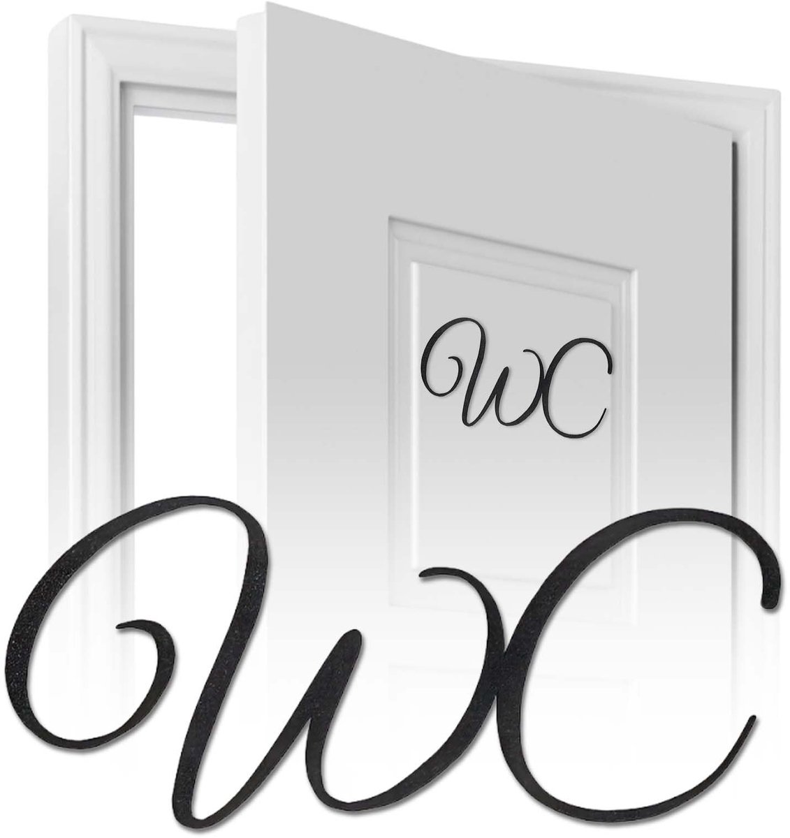 Solidchoice - Zelfklevend WC-Bordje voor Toiletdeur (2 Stuks)