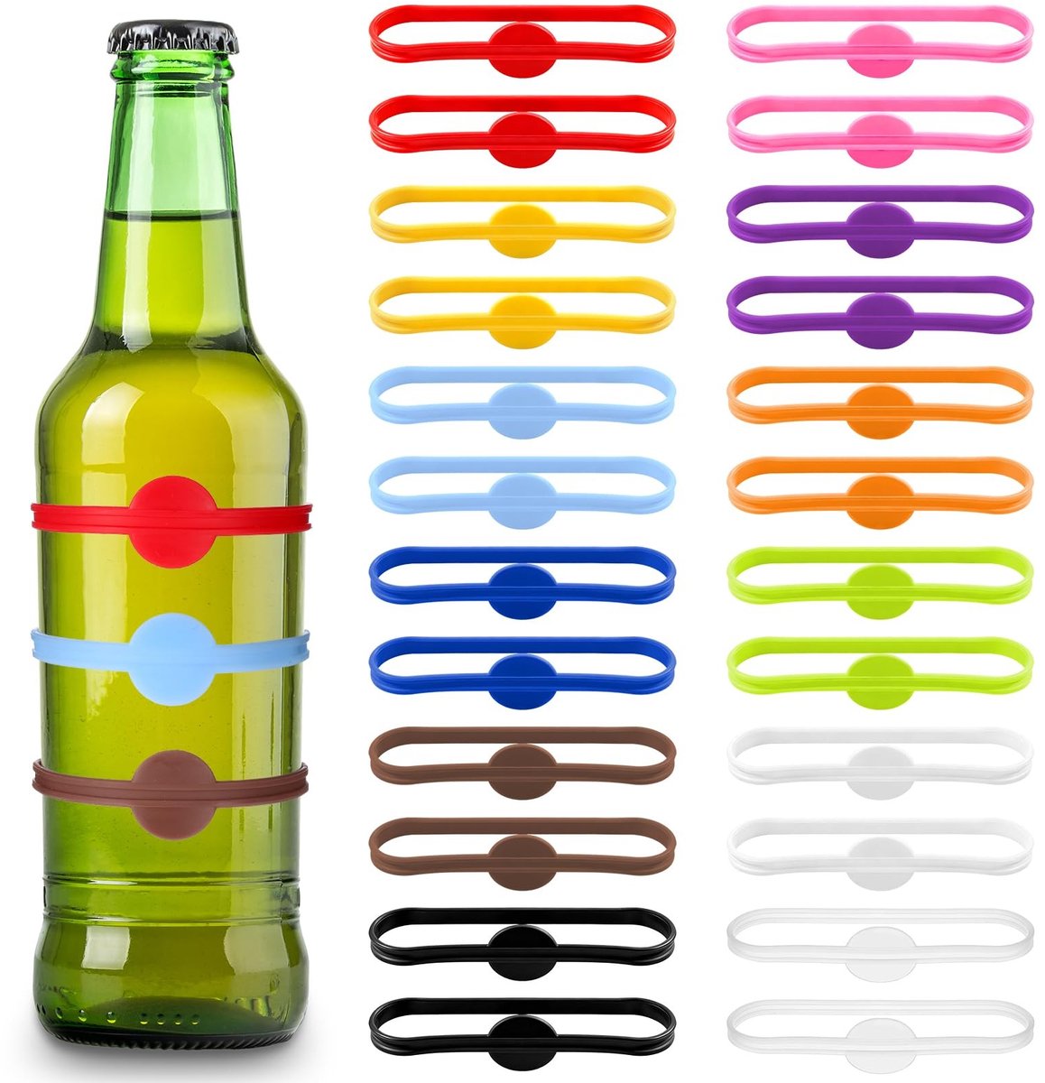 Solidchoice - Set van 24 Herbruikbare Glazenmarkers voor Wijn
