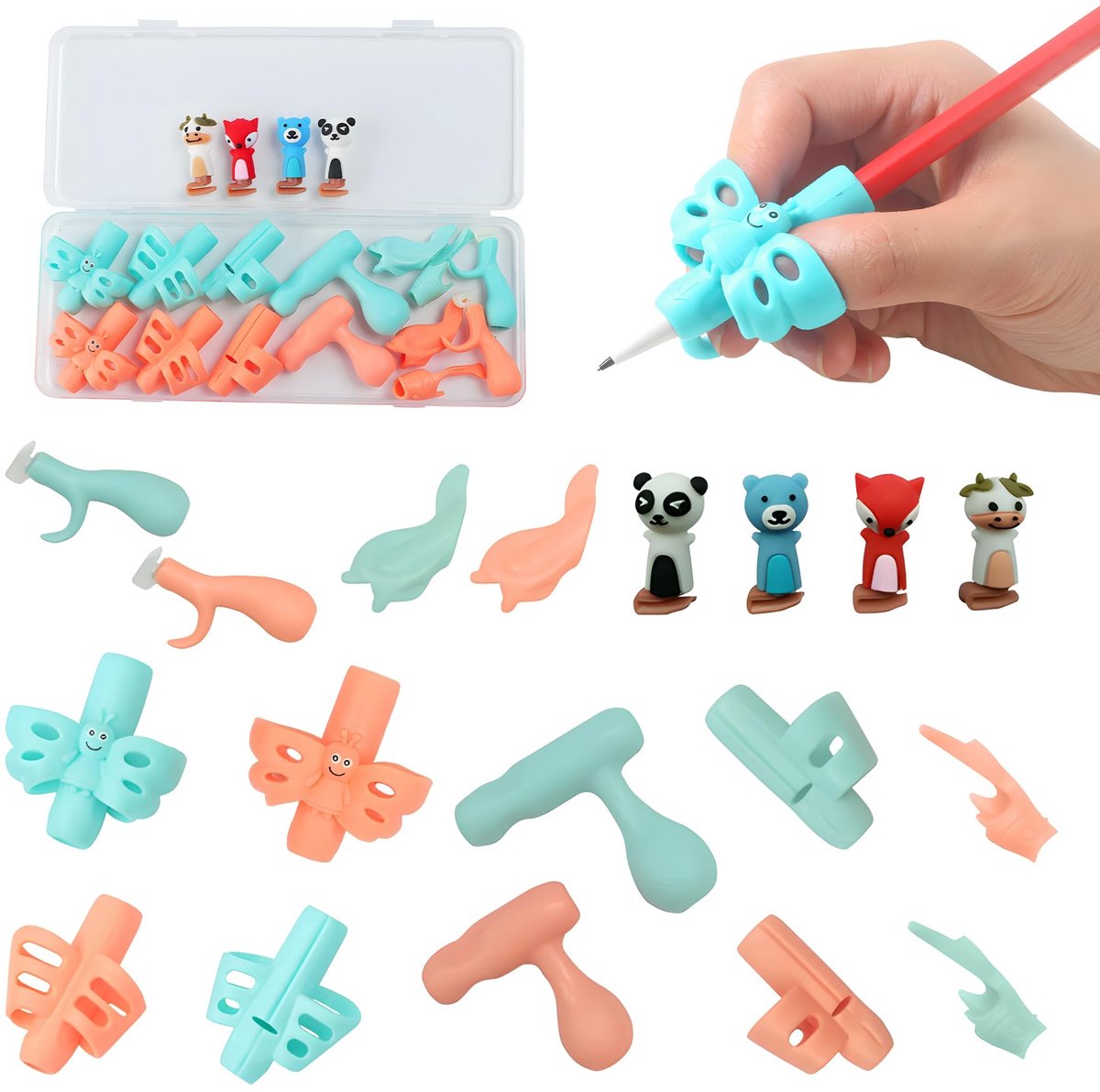 Solidchoice - Ergonomische Pennenhouders voor Kinderen, Set van 18