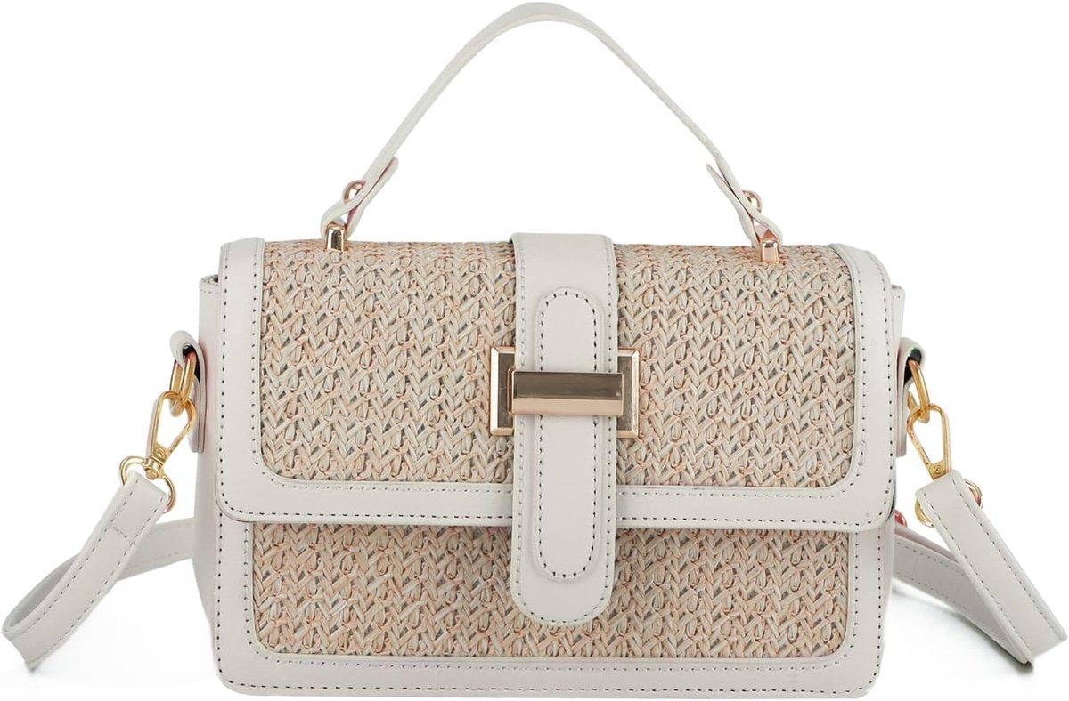 Fecialy Straw Purses For Women Straw Crossbody Bags Beach Handbag Summer Straw Purses Woven Shoulder Clutch Bag - ShopVlot