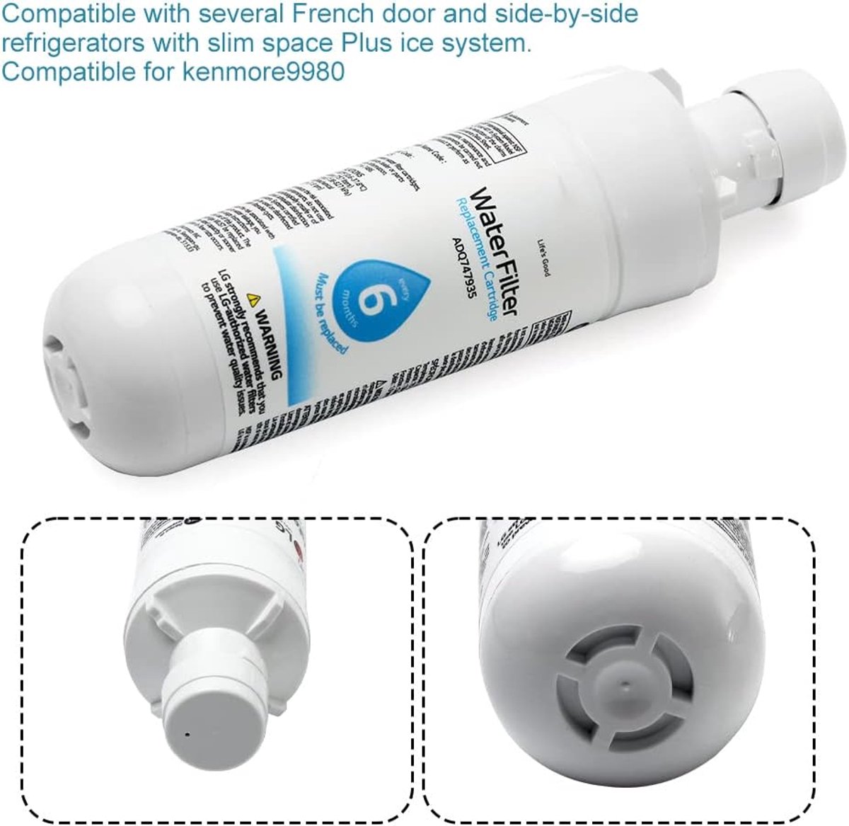 QOTSTEOS LT1000P Replaceable Refrigerator Water Filter, Home Refrigerator Water Filter Replacement For Kenmore9980 - ShopVlot