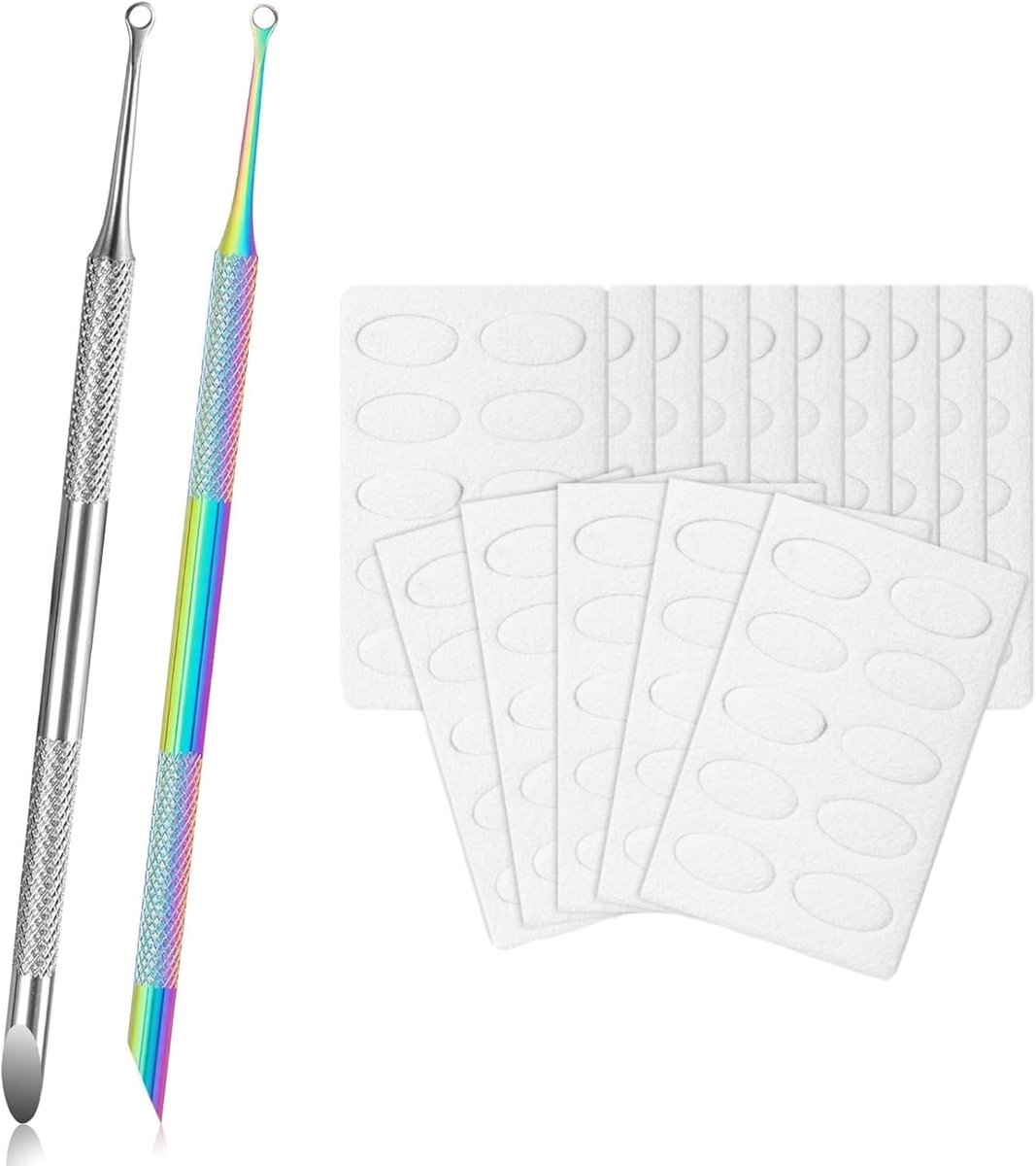 Nagelriemduwer met dubbele uiteinde, zelfklevend, schuurpapier, manicureset, nagelriemverwijderaar, nagelschuiver - ShopVlot