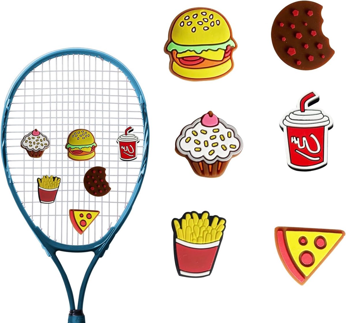 6 stuks grappige tennisdempers siliconen trillingsdempers voor tennisrackets kinderen en volwassenen – ideaal voor - ShopVlot