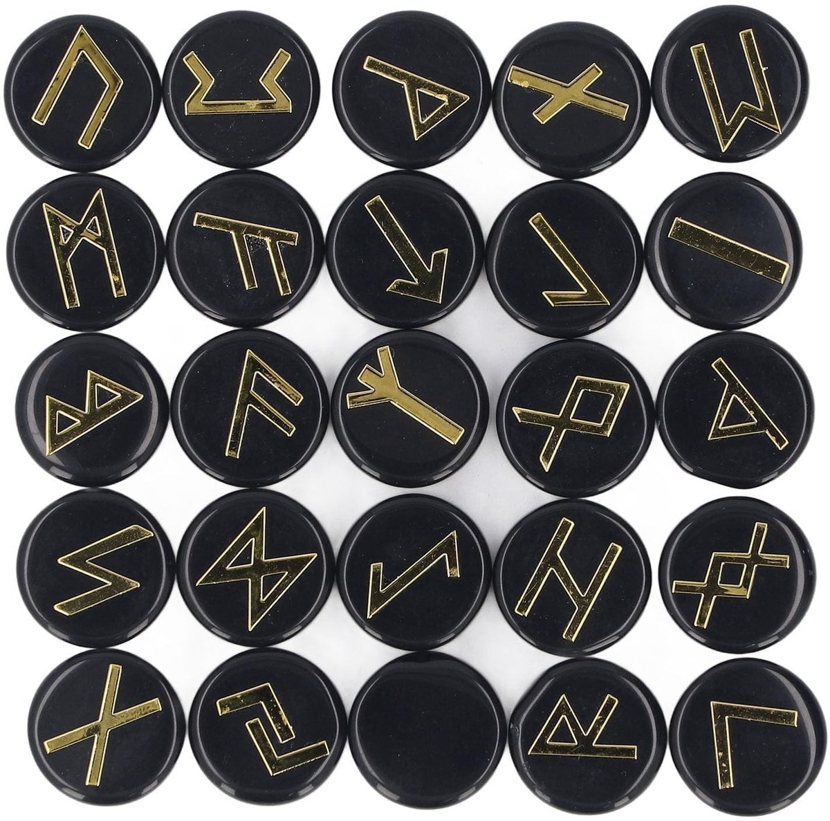 Solidchoice - Set van 25 Gegraveerde Rune Stenen voor Meditatie