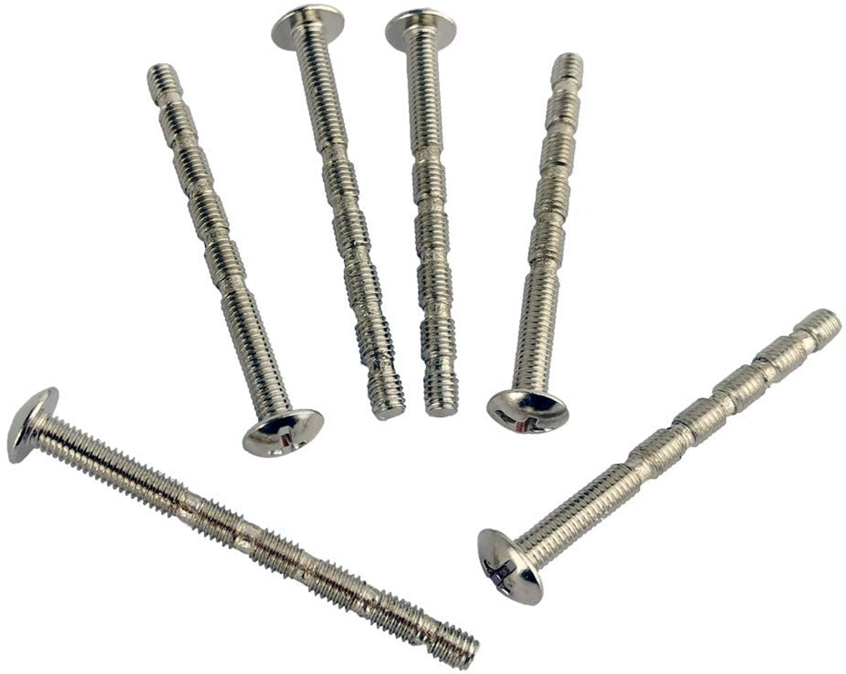 M4X49mm Adjustable Length Screws Snap Off Fastener for Kitchen Cabinet Door Drawer Knobs and Handles Nickel Color 6Pcs - ShopVlot