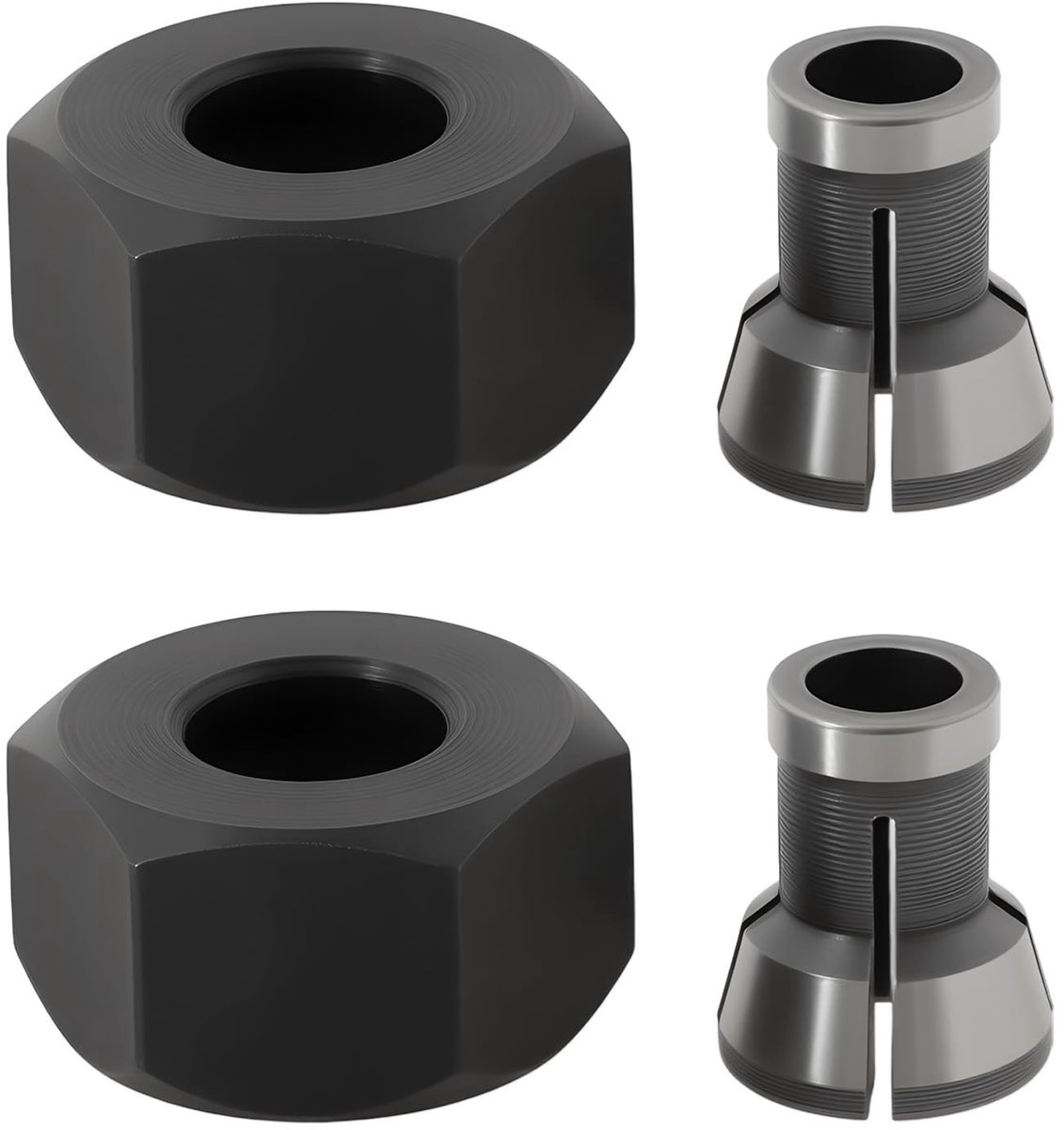 Solidchoice - 1/4 Inch Trimmen Machine Router Boor Moer Klem Adapter Kit - 2 Sets