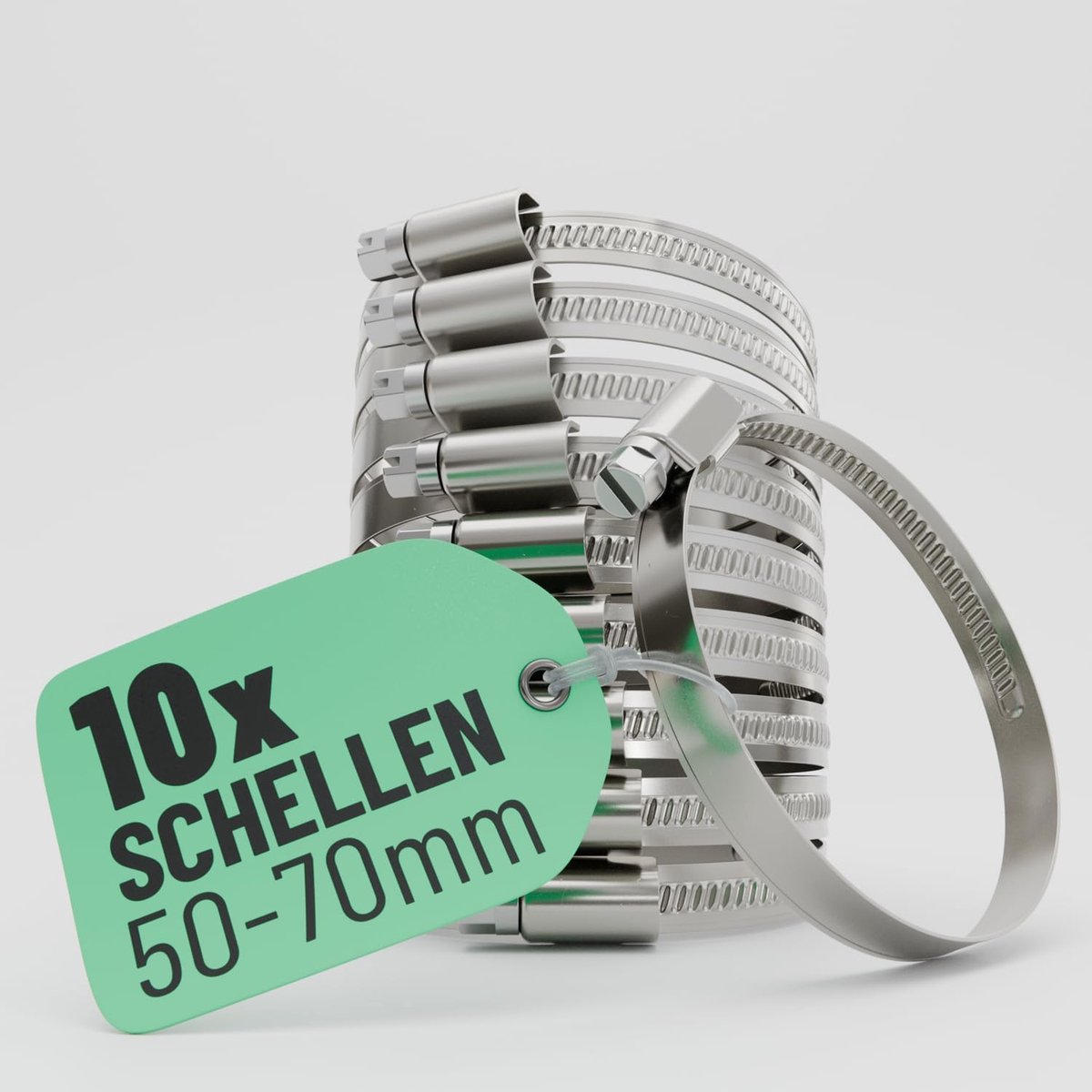 Slangklemmen 50-70 mm - roestvrij staal - verstelbaar - voorkomt lekkage - ShopVlot