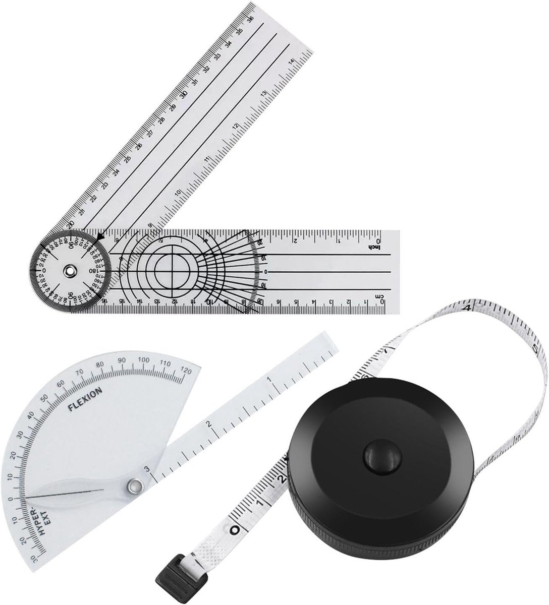 Hoekmeter Set - 1-Piece Hoekmeter, Mini Meetlint en Vingermaat - Multifunctionele Meettools voor Lichaamsmetingen - ShopVlot
