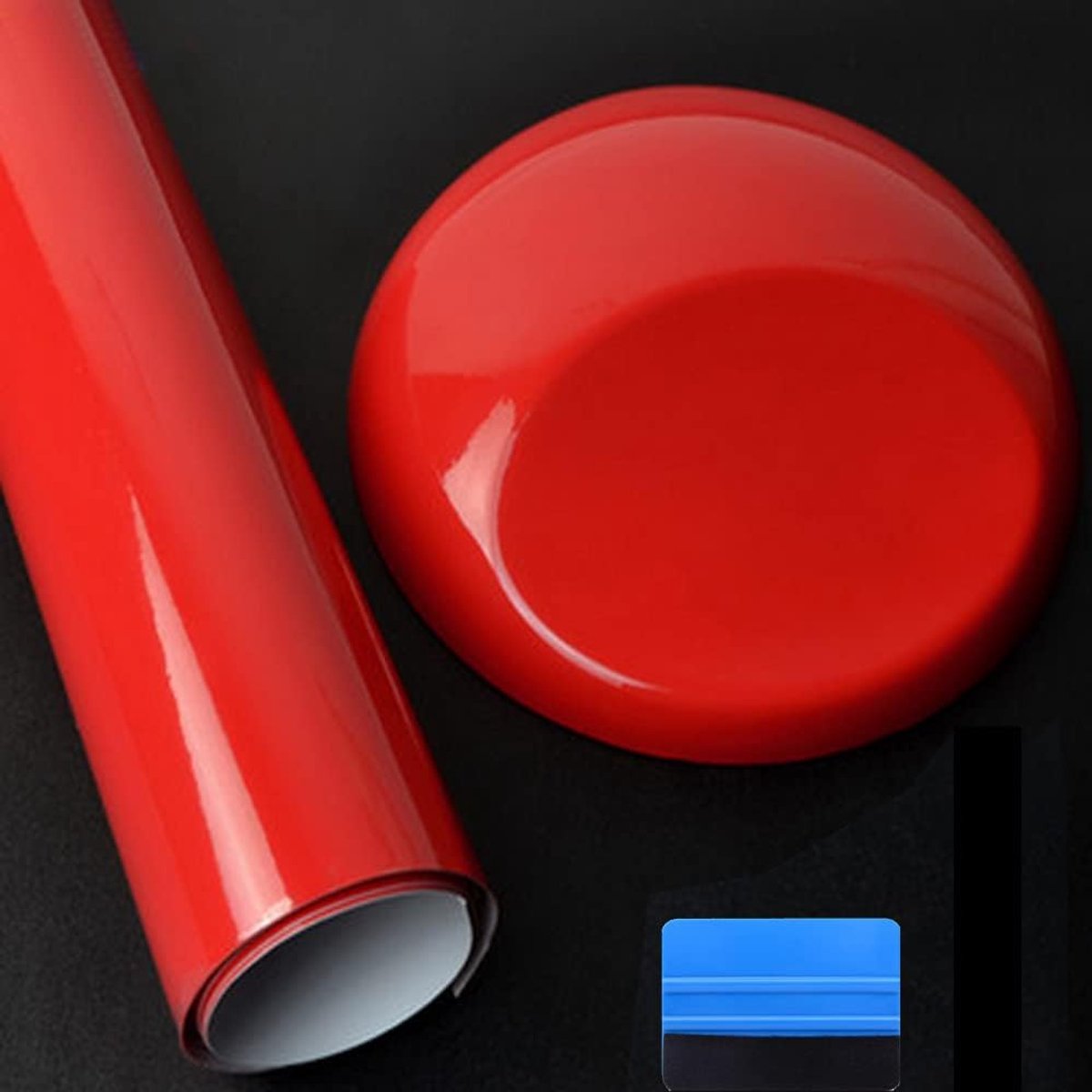 Vinyl Wrap 30cm x 150cm - Hoogglans Rood - Zelfklevend - Beschermt autolak - ShopVlot