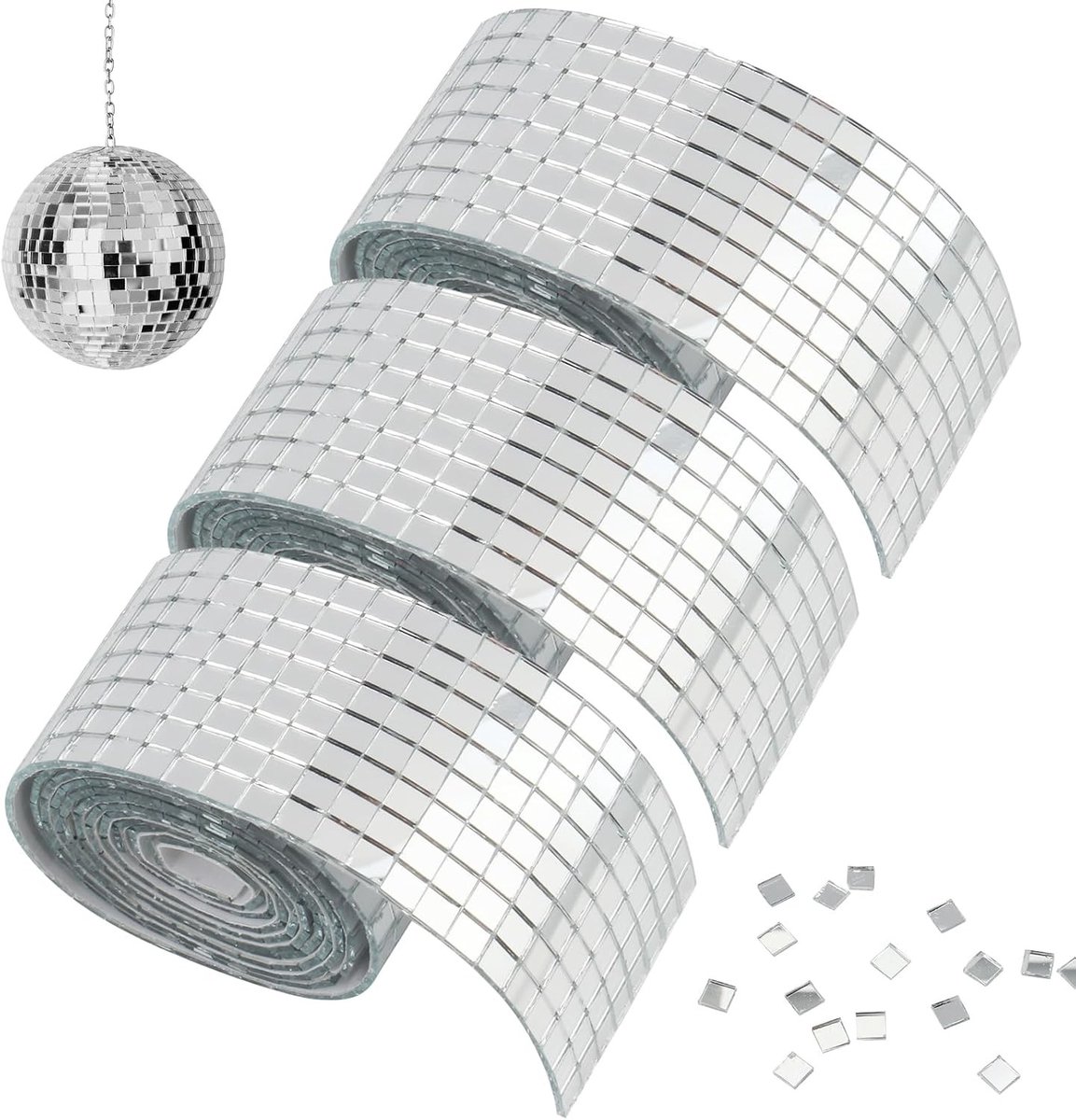 Rollen Spiegelmozaïektegels - Zilver - 5 x 5 mm - Zelfklevende Mini-Spiegels voor Decoratie