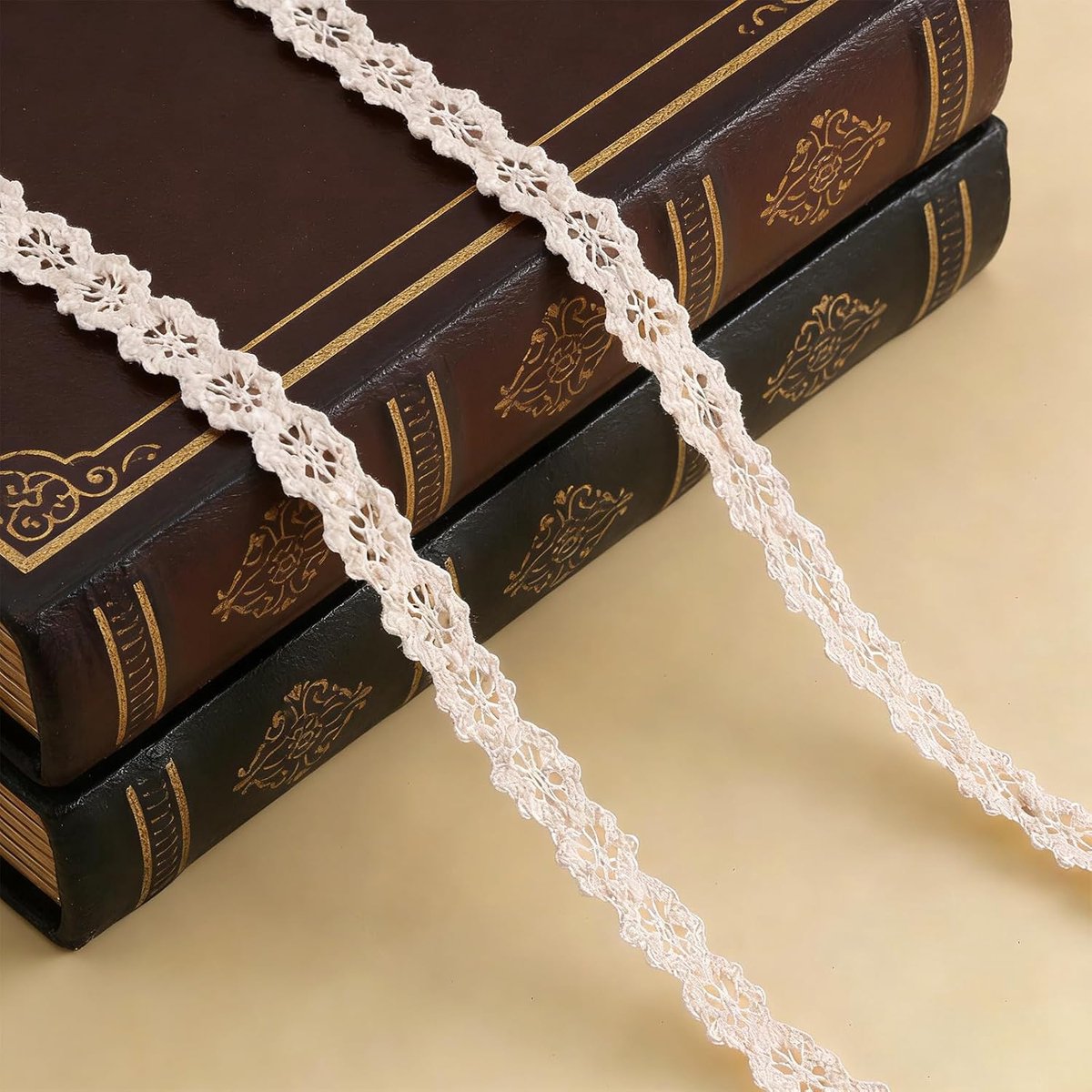 Lace tape vintage 1 cm - beige kant trim - 9,14 meter - perfect voor scrapbooking - ShopVlot
