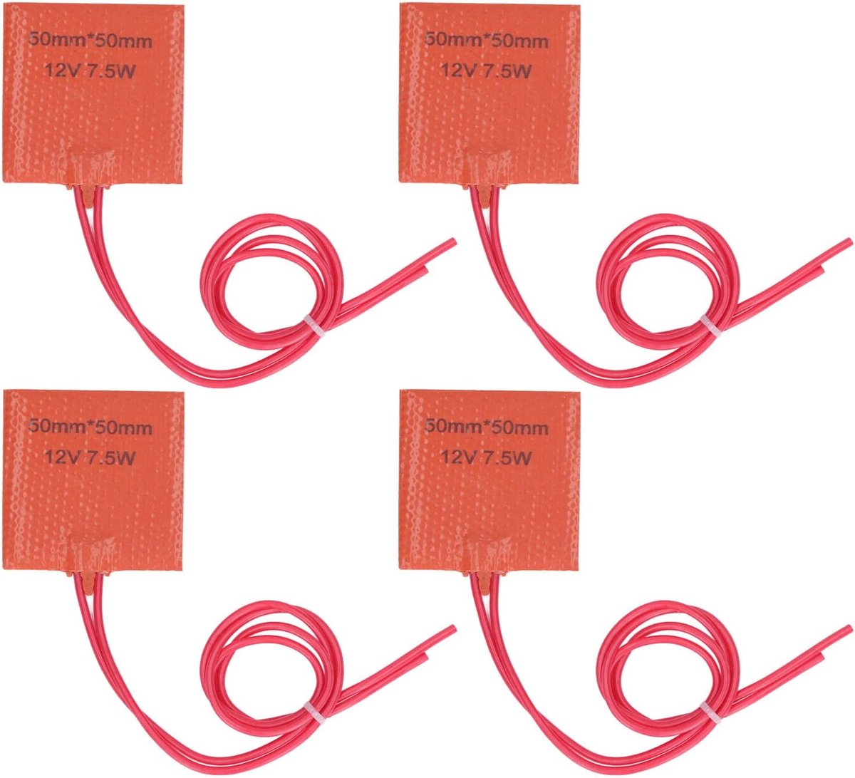 Silicone verwarmingsmat 50x50mm - 12V 7.5W - snelle verwarming - ideaal voor 3D-printer - ShopVlot