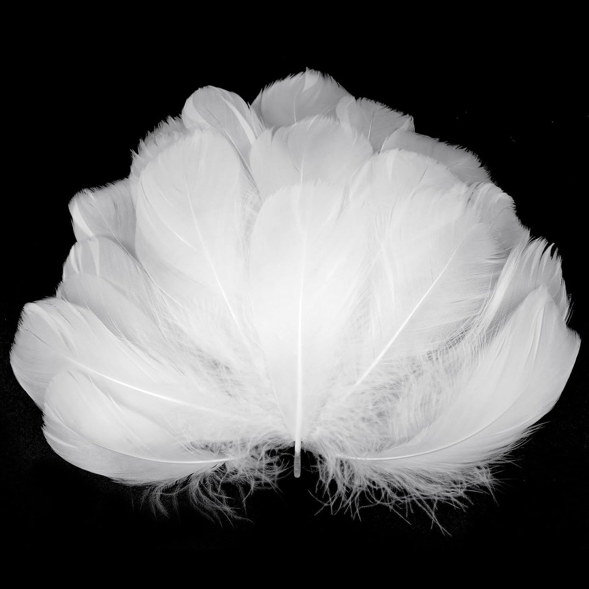 Decoratieve veren 100 stuks - witte handgemaakte ganzenveren 7-12 cm - fluffy en zacht - ShopVlot