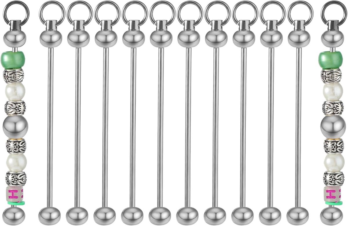 Kralen Sleutelhanger Strips - 10 Stuks Metaal - Blank voor DIY Creaties - Perfect voor Persoonlijke Sleutelhangers - ShopVlot