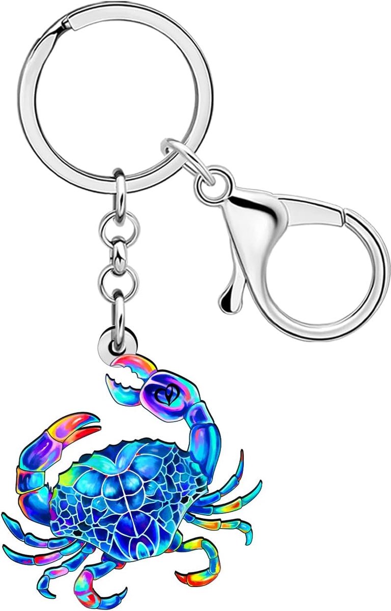 Sleutelhanger Zeedieren - Acryl - Schattige Krab - Perfect voor tas en sleutels - ShopVlot
