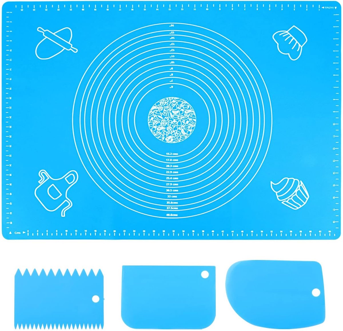 Siliconen bakplaat 70x50cm - anti-slip en anti-aanbak - maatvoering - ideaal voor deeg en fondant - ShopVlot