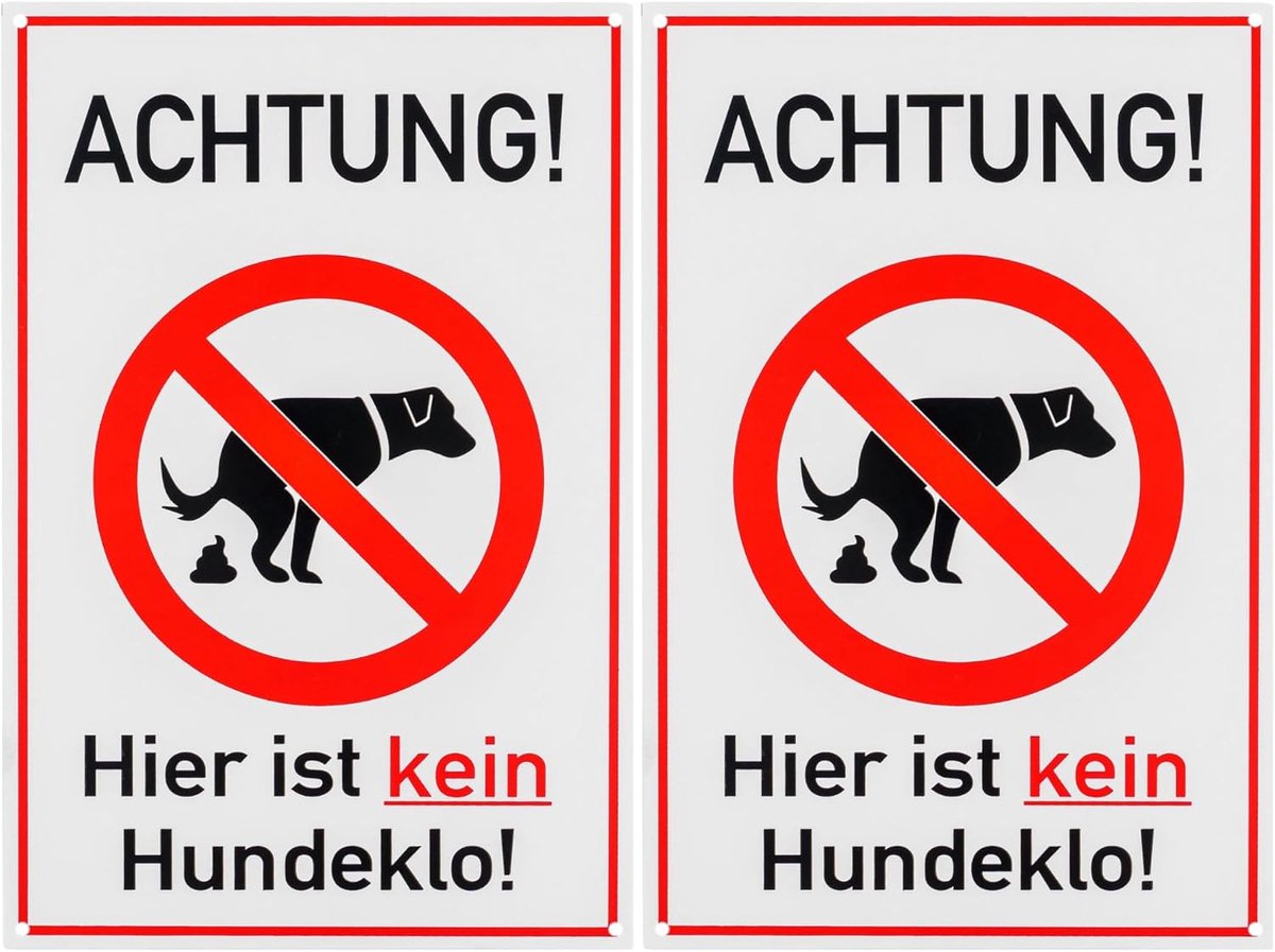 Verbodsbord hondenpoep - 30 x 20 cm - PVC materiaal - Weerbestendig - Duidelijke waarschuwing - ShopVlot