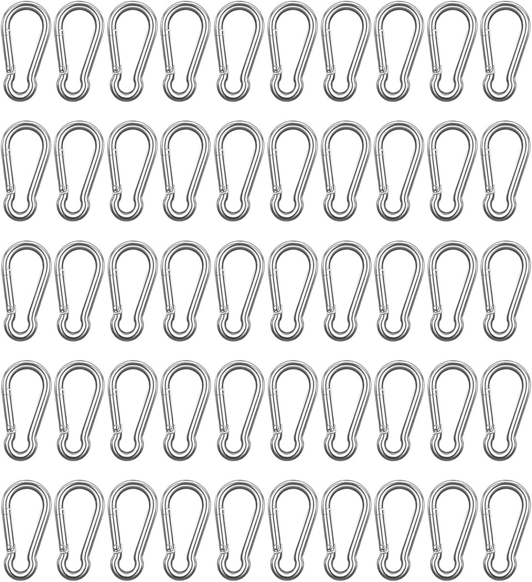 Carabiners 50 stuks - Lichtgewicht aluminium - Duurzaam en compact - Ideaal voor buitenactiviteiten - ShopVlot