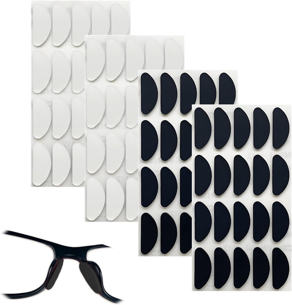 Neuspads 40 paar - 1 mm antislip siliconen - zelfklevend - comfortabele grip voor brillen - ShopVlot