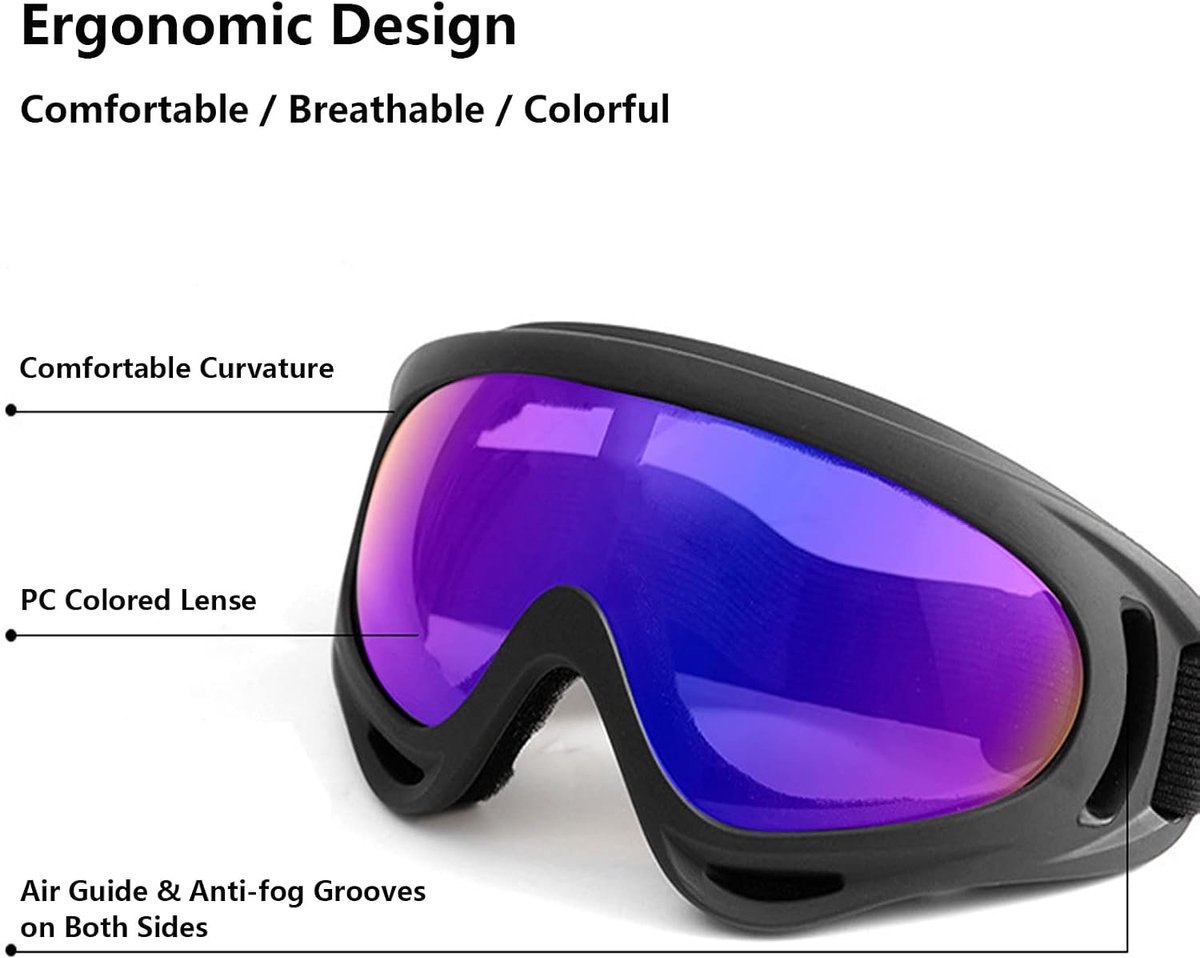 Skibril UV-bescherming - TPU materiaal - Anti-fog - Perfect voor skiën - ShopVlot