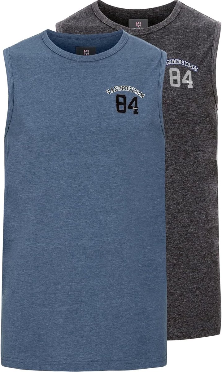 Tanktop heren dubbelpack - Poro - gemêleerd en effen - comfortabel voor dagelijks gebruik - ShopVlot
