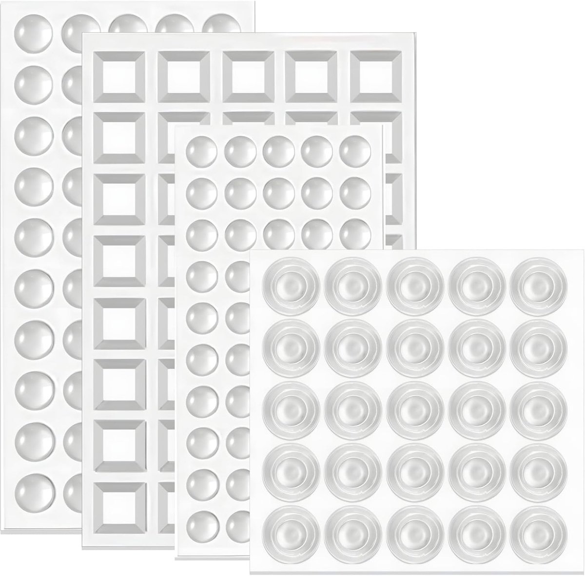 Cabinet bumpers 165 stuks - transparante rubber pads - 4 maten - bescherm je meubels - ShopVlot
