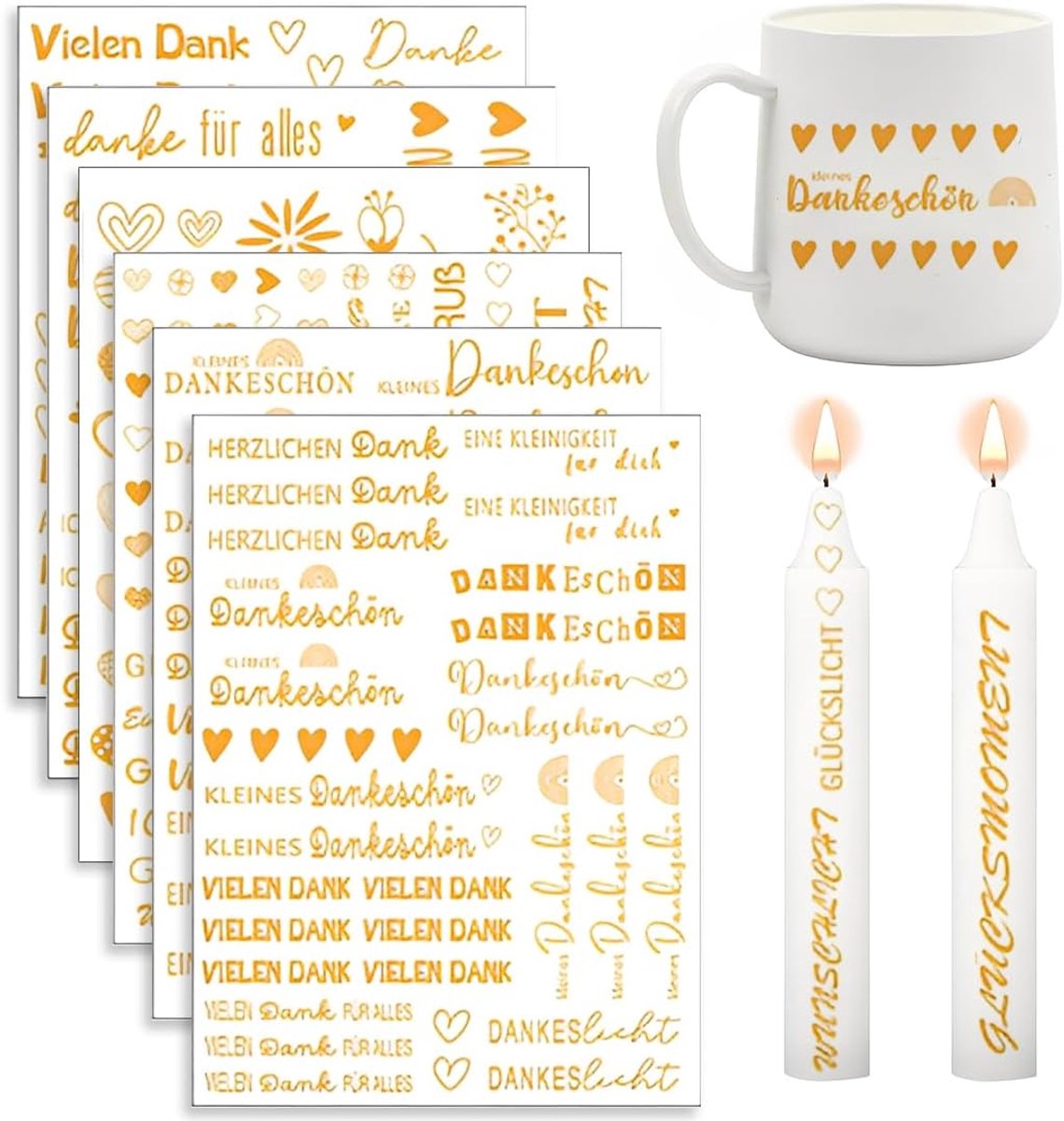 Cadeaukaarsen stickers - Pack van 6 - Creatieve ontwerpen - Perfect voor verjaardagen - ShopVlot