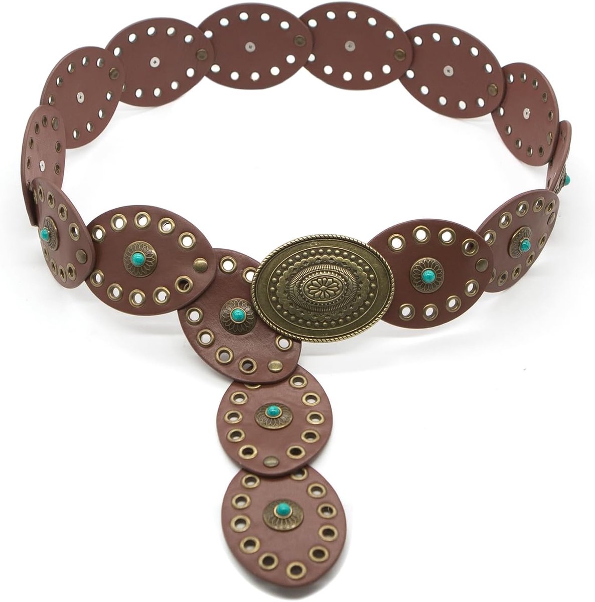 Retro Leather Belts for Women - Vintage Western Wide Disc Brakes Cowboy Ladies Boho Style for Dress Skirts Pants - ShopVlot