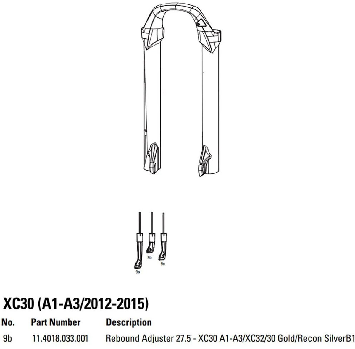 Rockshox Zilver Goud Terugverstelmechanisme Xc30/30/30 Zwart 29´´