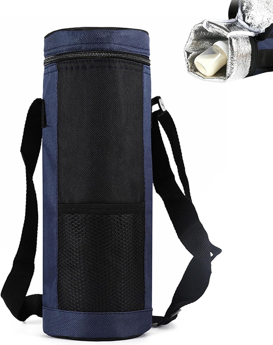 Koeltas voor waterfles, 1,5 l, met verstelbare schouderriem, thermo-geïsoleerde draagtas voor drinkfles, voor reizen - ShopVlot