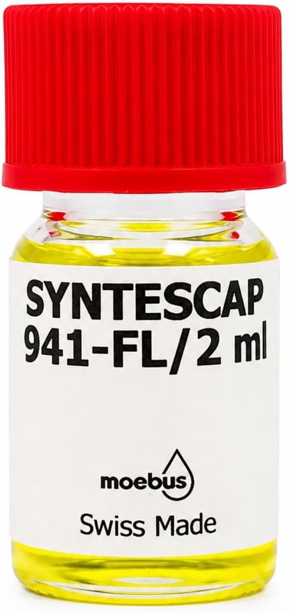 Moebius - 941-FL Syntescap - zeer nauwkeurige synthetische olie, ideaal voor uitlaatheffen, fluorescerend, 2 ml - ShopVlot