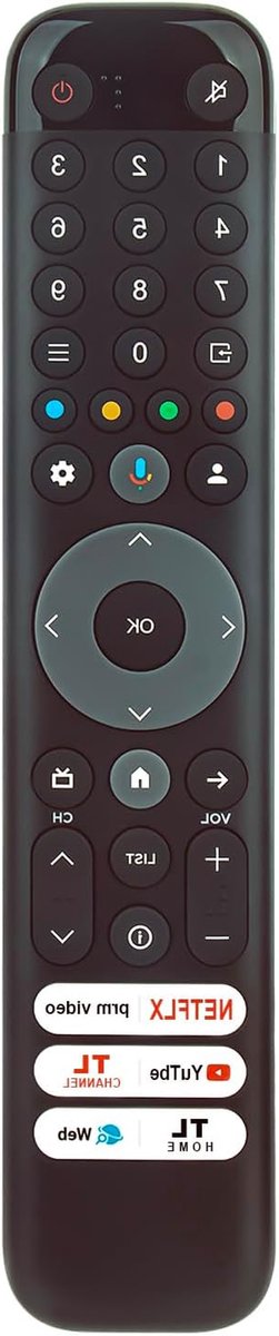 Vervangende Afstandsbediening - Universele Afstandsbediening Voice - TV Bediening - Geen Koppeling Nodig - 15 x 8 x 0.8 cm