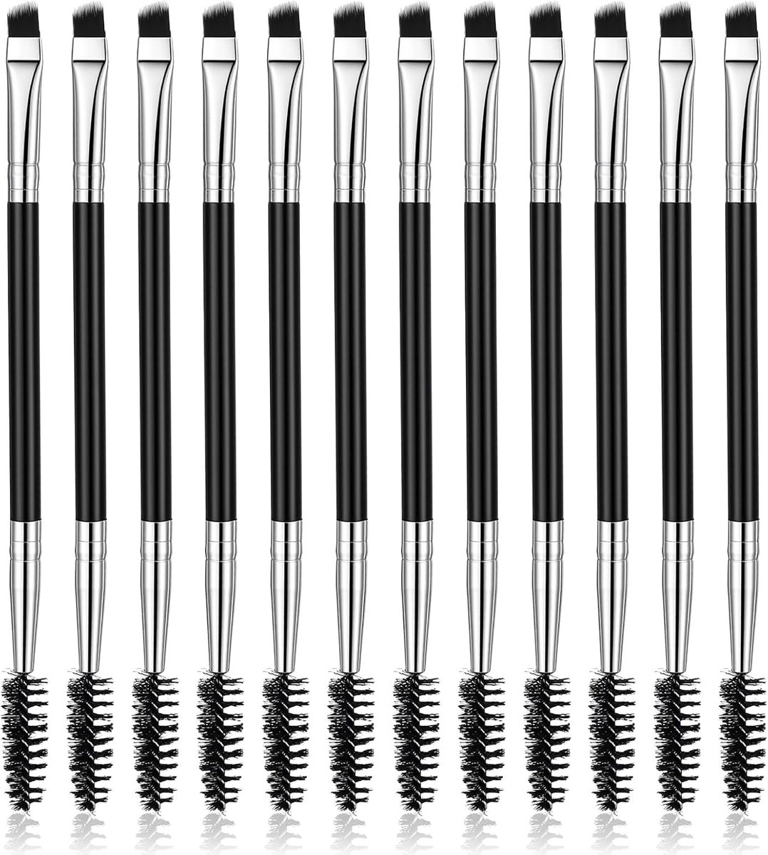 Xinjoduz 12 stuks mascarabestandstokjes, herbruikbare make-up wimperset, spoolies wimper, wenkbrauwborstels - ShopVlot