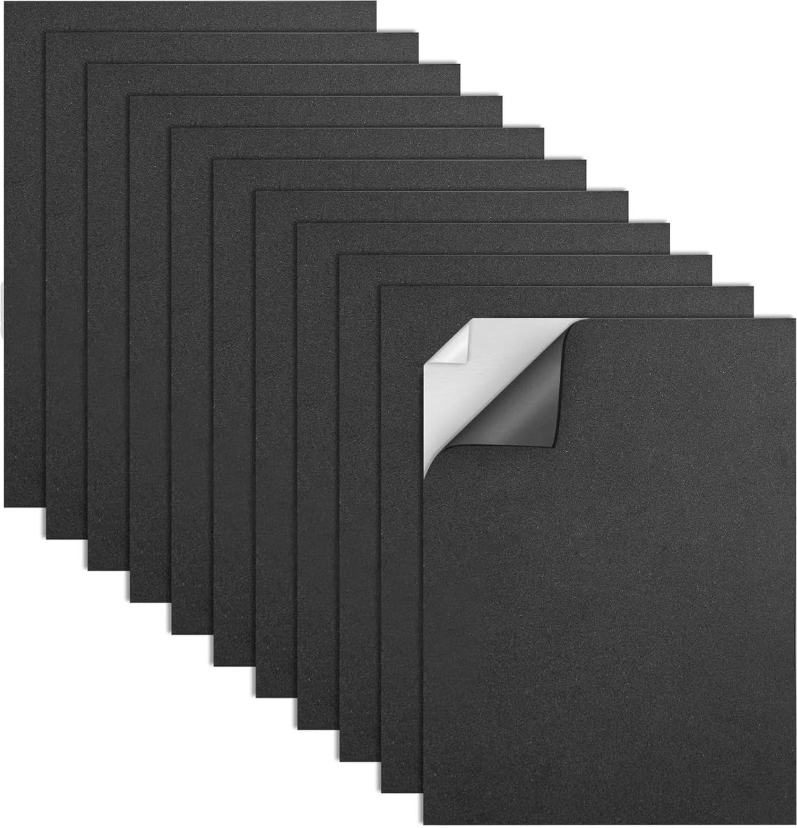 Pack of 6 Self-Adhesive Foam Board, Black Foam Board, 300 x 205 x 3 mm, Cellular Rubber Self-Adhesive Foam Padding - ShopVlot