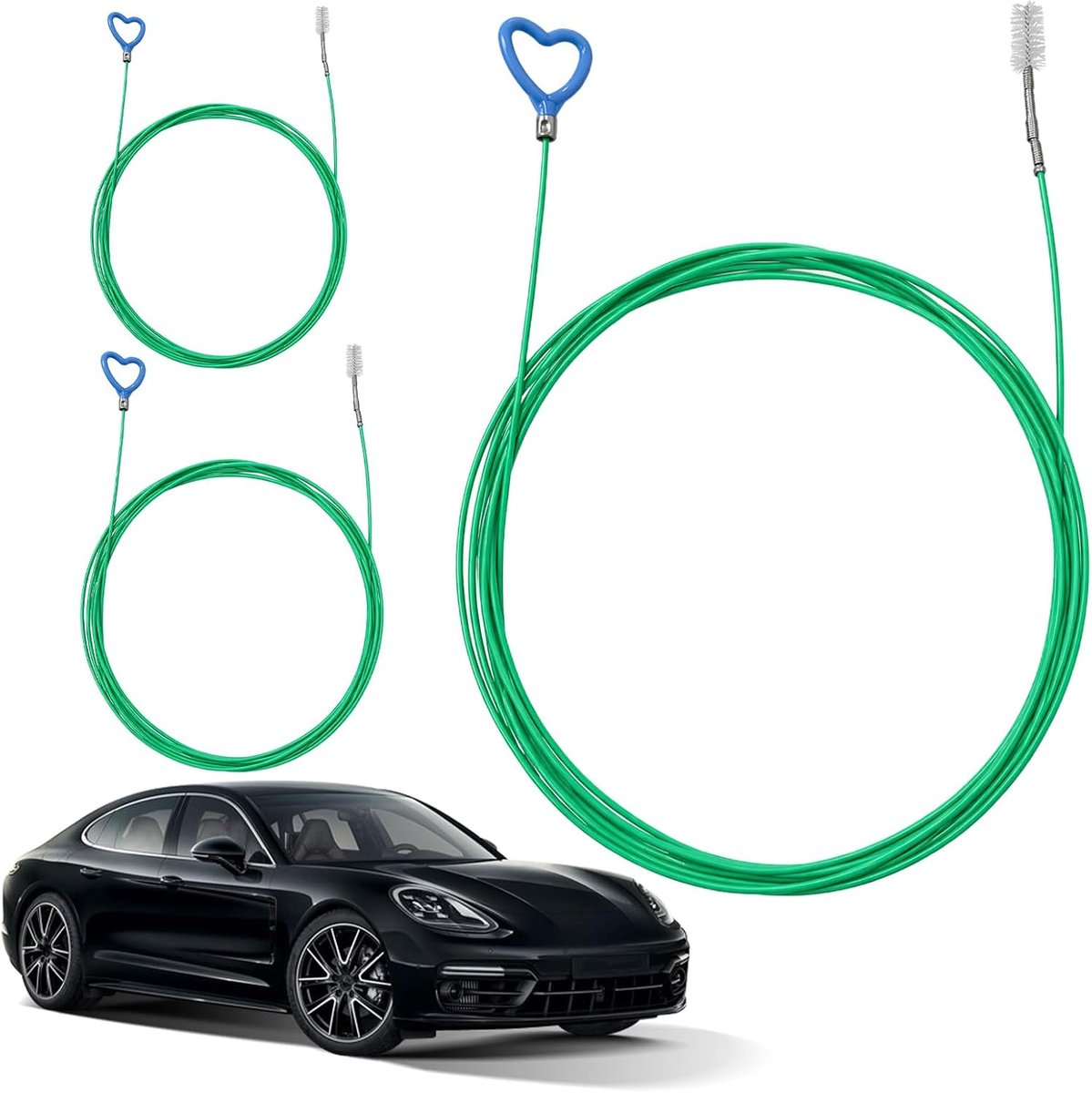 KAIYAYA Set van 3 reinigingsborstels voor open dak en autoleidingen – lengtes 2 m, 3 m, 5 m – voor afvoeren - ShopVlot