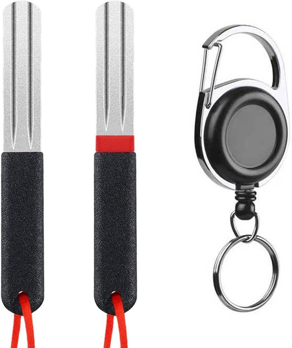 3-Delige Diamanten Haakslijper, Dubbelzijdige Vishaakslijper, Draagbaar Met Handvat, Kan Worden Opgehangen, Outdoor - ShopVlot