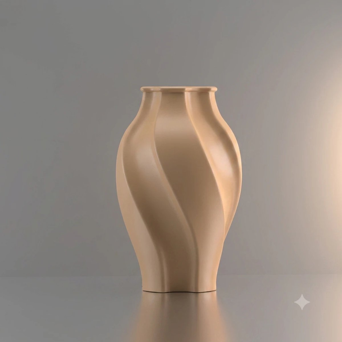 3d-gezellig Elegantie - Vaas - Beige - Maat 35 cm - Kunststof - Modern - Bloemenvaas -100% gerecycled PLA (bioplastic)