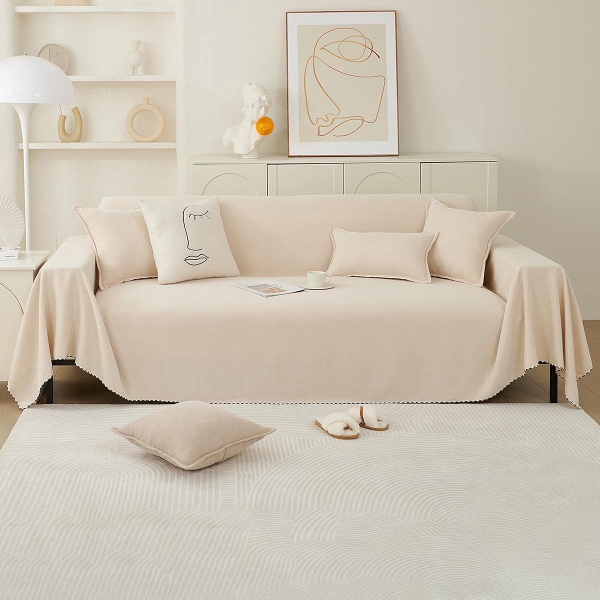 Solid Color Sofa Cover Woven Sofa Cushion Home Decor Four Seasons Universal Multifunctional Soft Comfortable Blanket - ShopVlot