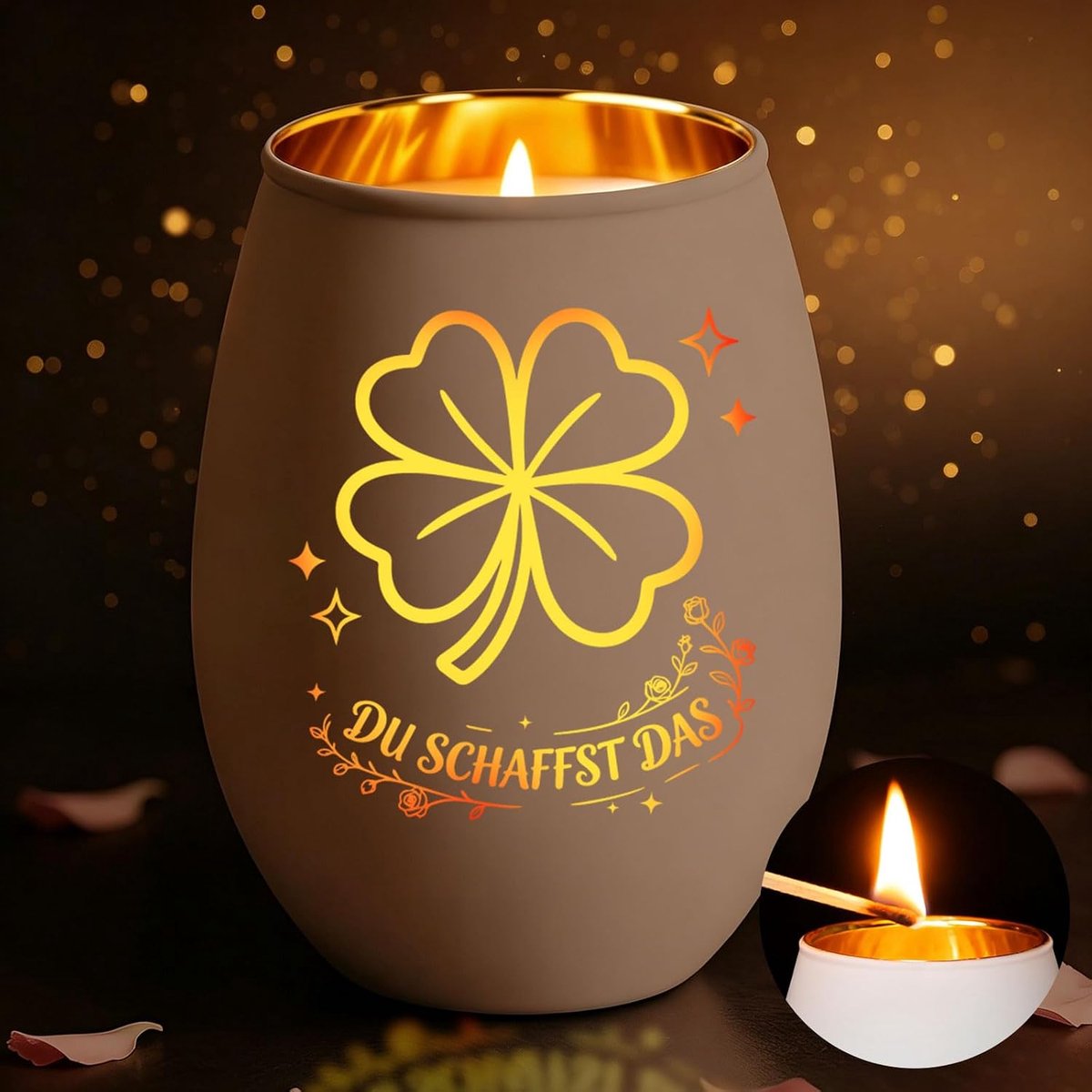 Windlicht glas, beste vriendin geschenken, theelichthouder met gravure spreuk, windlicht met gravure geschenken voor - ShopVlot