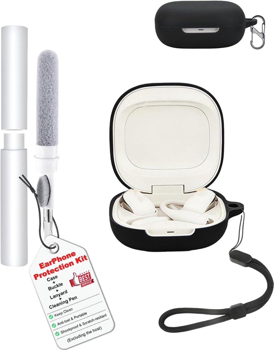 Siliconen hoes voor Shokz OpenFit Pro, stootvaste krasbestendige beschermhoes, case, dun, zacht - ShopVlot