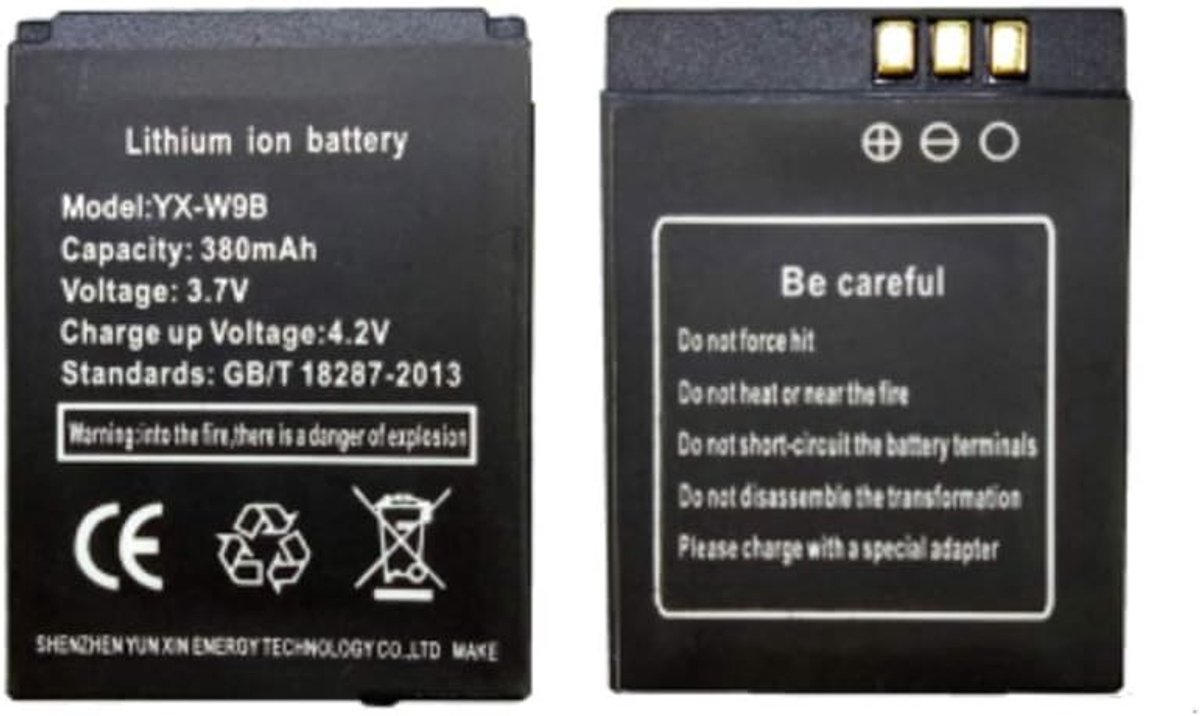 YX-W9B Smart Watch Battery Rechargeable Lithium Battery with 380mAh Capacity - ShopVlot