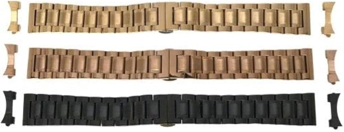 diloy Ref SOLID01 Silver Plated Watch Strap, Pavonado (Black), strappy - ShopVlot