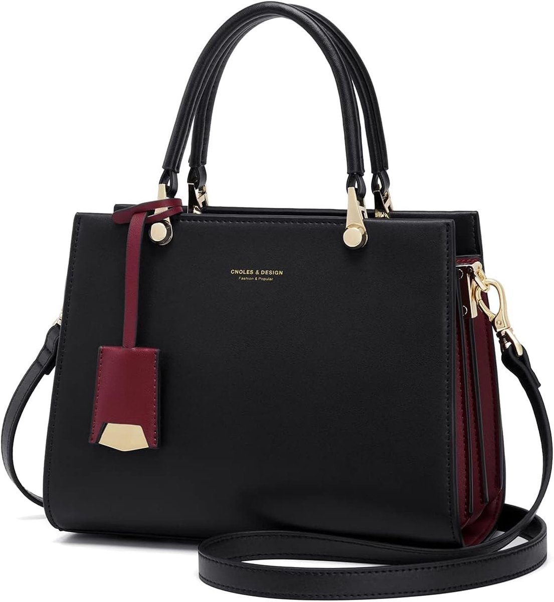 Cnoles Elegant Leather Women Handbags Top Handle Satchel with Shoulder Strap Fashion Shopping Bags for Women - ShopVlot