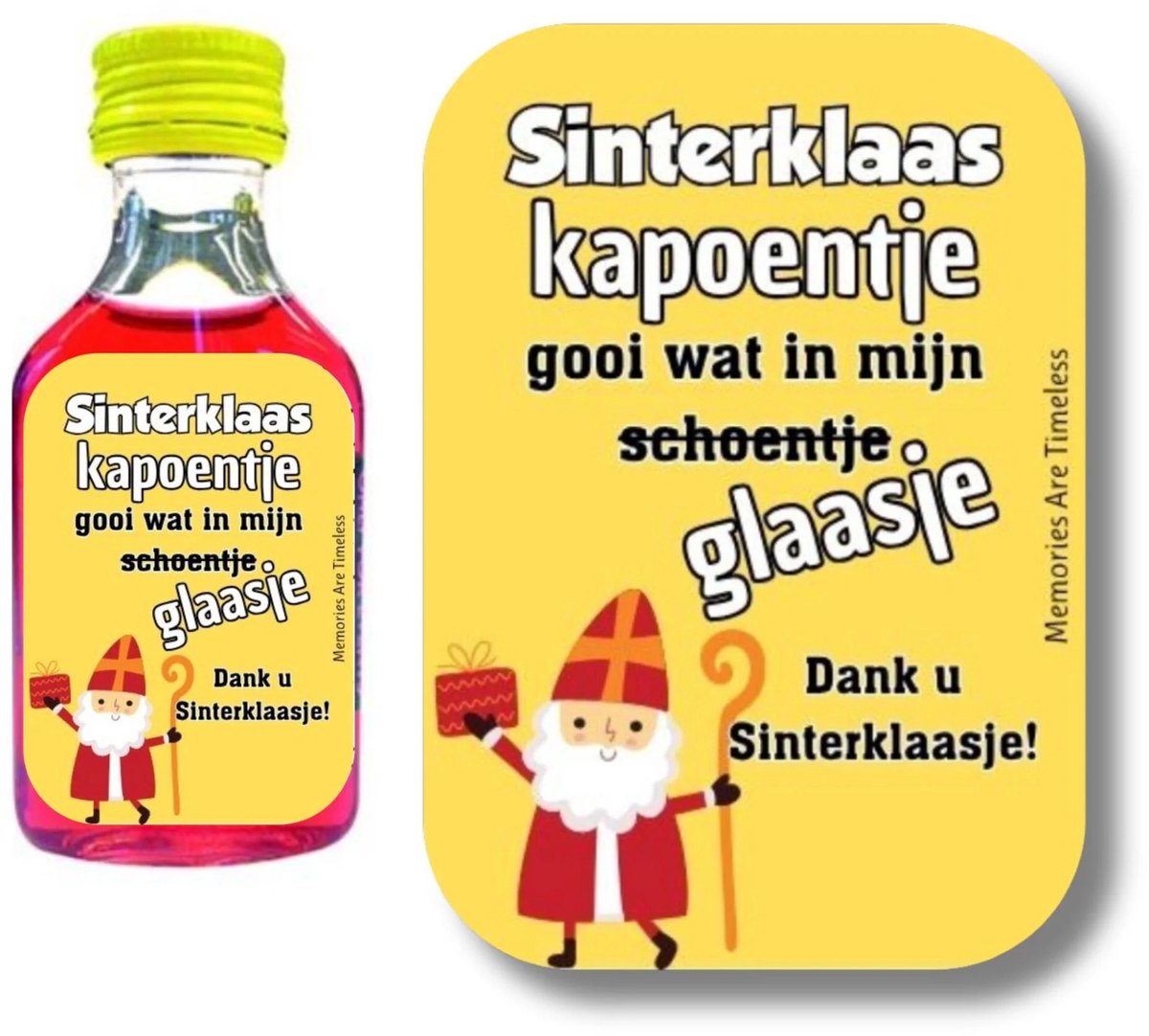 Sinterklaas Shotjes Etiketten | Sinterklaas Kapoentje | 30 Stickers | Grappig Cadeau Volwassenen | Memories Are Timeless