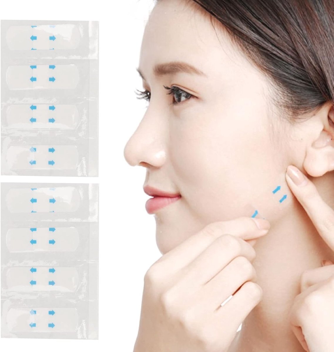Effectieve Gezicht Lift Tape voor Directe Verjonging, 100 Stuks - Onzichtbare Tape voor Dubbele Kin en Verslapte Huid, Perfect voor Make-up en Snel Resultaat