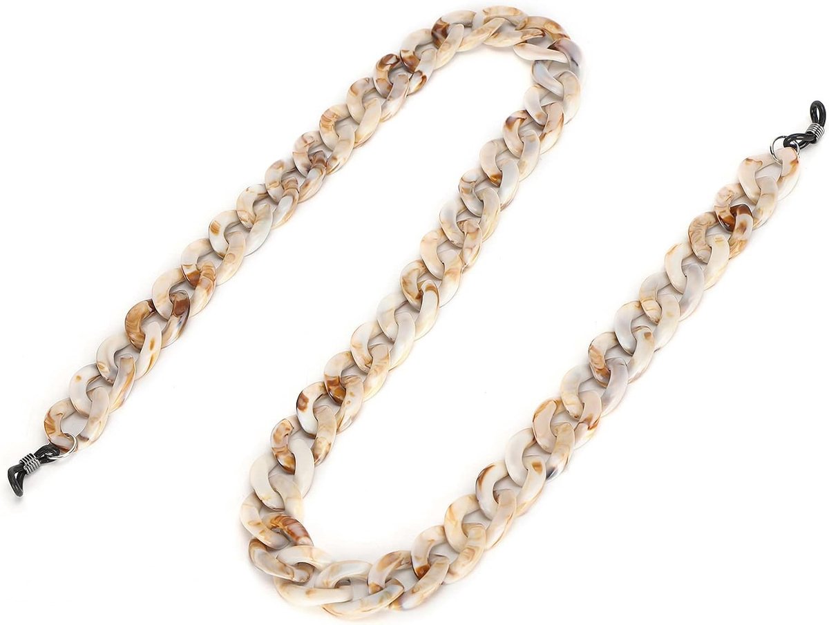 Stijlvolle en Eenvoudige Acryl Oogglazen Ketting voor Zonnebrillen en Brillen - Perfecte Accessoire voor Vrienden en Familie, Bruin
