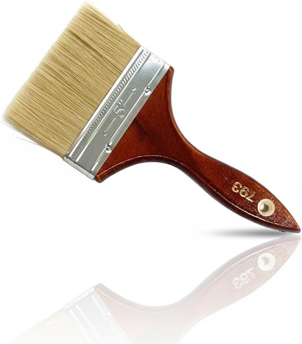 1 stuk penseel breed, lazuur- en schilderkwast voor hout, lak en muurverf, platte kwast, vlakstrijker (110 mm) - ShopVlot