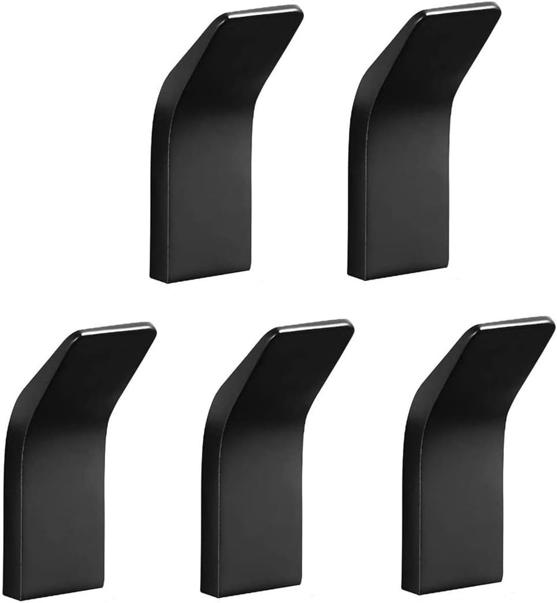 Set van 5 Handdoekhaken zonder boren, Wandhaken voor Badkamer, Keuken en Toilet, Plakhaakjes (Zwart)